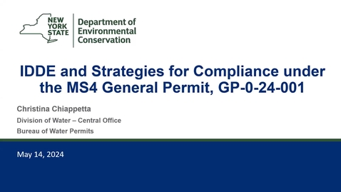 Thumbnail for 2024 NY SW RTC Series: MS4 Program - Strategies for Success