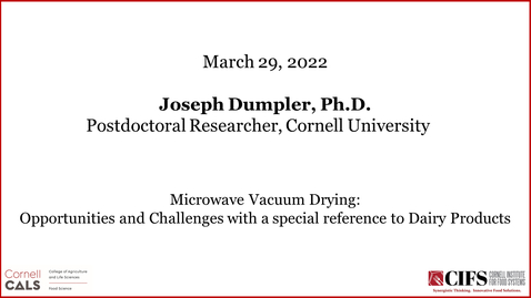 Thumbnail for Microwave Vacuum Drying – Opportunities and Challenges with a special reference to Dairy Products