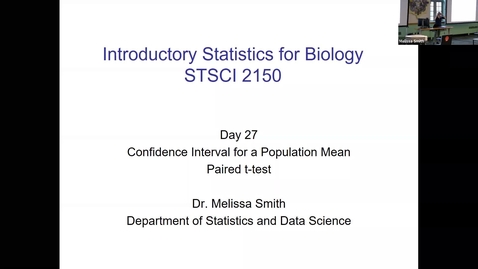 Thumbnail for Live Lecture with Dr Smith -- Intro Stats