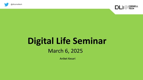 Thumbnail for Digital Life Seminar | Aniket Kesari