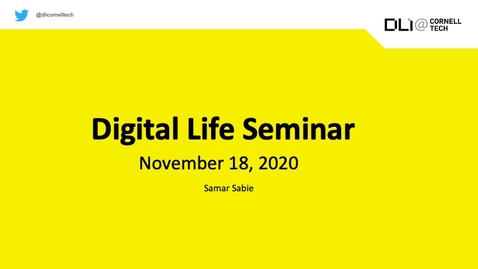 Thumbnail for entry Digital Life Seminar | Samar Sabie