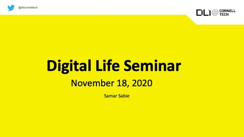 Thumbnail for Digital Life Seminar | Samar Sabie