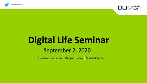 Thumbnail for entry Digital Life Seminar | Fall Introduction