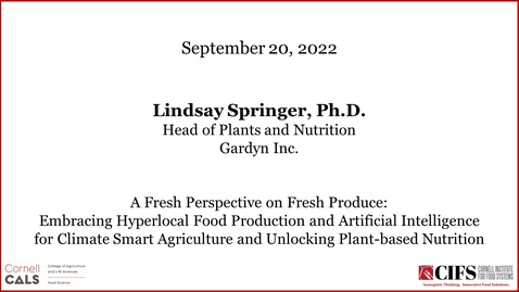 Thumbnail for A Fresh Perspective on Fresh Produce: Embracing Hyperlocal Food Production and Artificial Intelligence for Climate Smart Agriculture and Unlocking Plant-based Nutrition