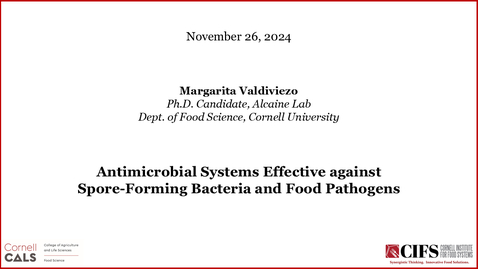 Thumbnail for November 26, 2024 - Margarita Valdiviezo, M.Sc.  Ph.D. Candidate, Alcaine Lab,  Cornell University