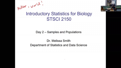 Thumbnail for Live Lecture with Dr Smith -- Intro Stats