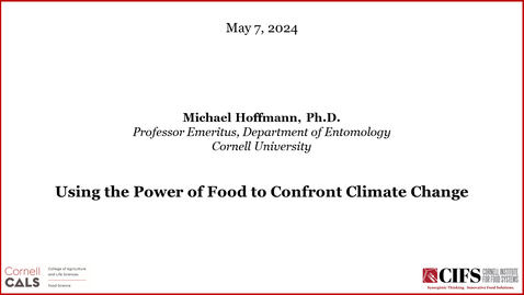Thumbnail for May 7, 2024 - Michael Hoffmann, Ph.D., Cornell University