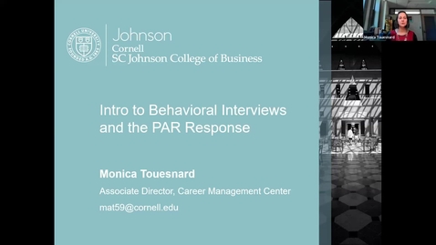 Thumbnail for Intro to Behavioral Interview and PAR