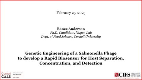 Thumbnail for February 25, 2025 - Ranee Anderson, Ph.D. Candidate (Wiedmann Lab), Cornell University