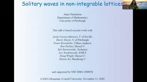 Thumbnail for entry CAM Colloquium - Anna Vainchtein (11/13/20)