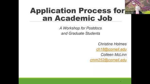Thumbnail for entry 2021: The Application Process for an Academic Job