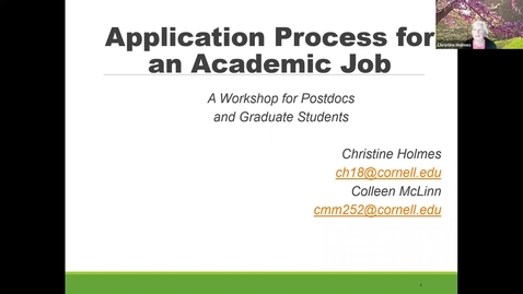 Thumbnail for 2021: The Application Process for an Academic Job