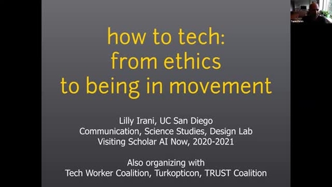 Thumbnail for Milstein Invited Lecture - Lilly Irani