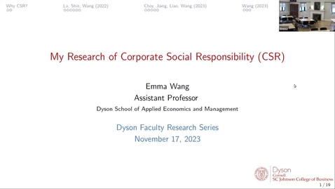 Thumbnail for Dyson Faculty Research Seminar - Emma Wang (Nov 2023)