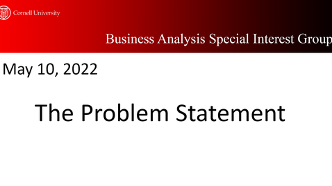 Thumbnail for BA Overview 2 - Problem Statements