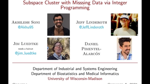 Thumbnail for ORIE Colloquium on 10/5/2021: Jeff Linderoth