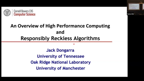 Thumbnail for CS Fall 2024 Colloquium - Jack Dongarra