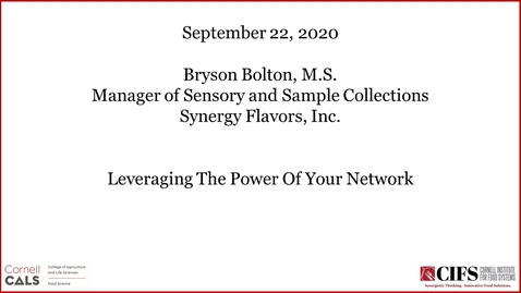Thumbnail for entry Bryson Bolton - Leveraging the Power of Your Network