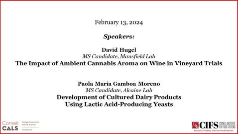 Thumbnail for February 13, 2024 - Mansfield and Alcaine Labs MS Candidates