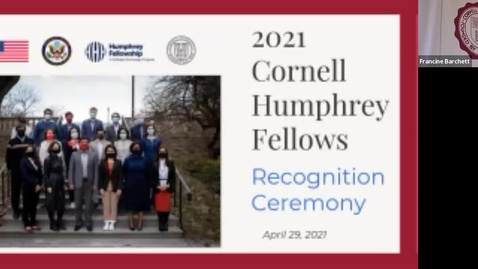 Thumbnail for entry Cornell Humphrey Fellows Graduation Ceremony