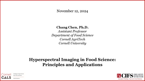 Thumbnail for November 12, 2024 - Chang Chen, Ph.D., Cornell University