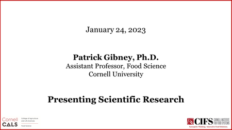 Thumbnail for Jan 24, 2023 - Presenting Scientific Research