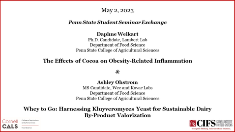Thumbnail for May 2, 2023 - Penn State Student Seminar Exchange