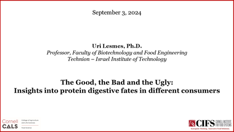 Thumbnail for September 3, 2024 - Uri Lesmes, Ph.D., Technion – Israel Institute of Technology