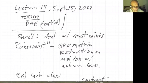 Thumbnail for Lecture 14,  DAE cont'd),  Sept 15, 2023