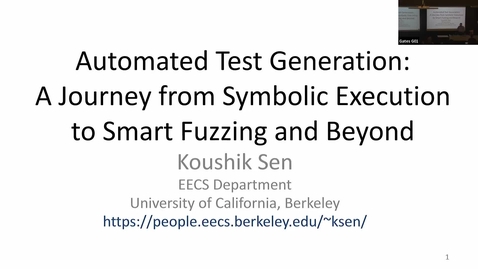 Thumbnail for CS Fall 2024 Colloquium - Koushik Sen