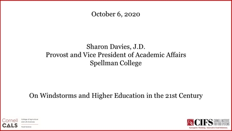 Thumbnail for Sharon Davies, JD - On Windstorms and Higher Education in the 21st Century
