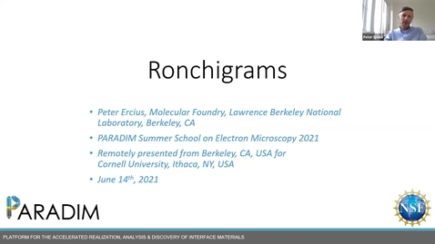 Thumbnail for PARADIM  Electron Microscopy Summer School Public Lectures - Ronchigrams