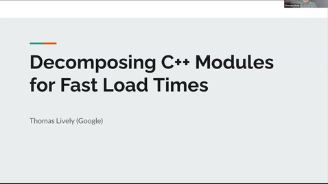 Thumbnail for entry SOIL Seminar: Decomposing C++ Modules for Fast Load Times