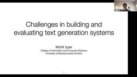 Thumbnail for 10.29.21 Mohit Iyyer, University of Massachusetts Amherst