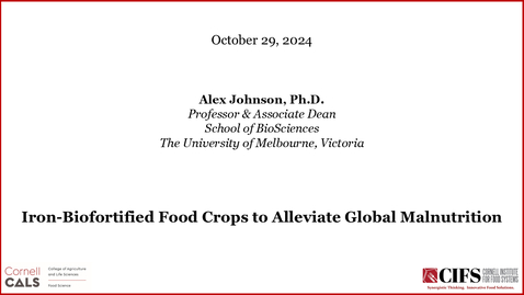 Thumbnail for October 29, 2024 - Alex Johnson, Ph.D., The University of Melbourne