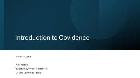 Thumbnail for Introduction to Covidence
