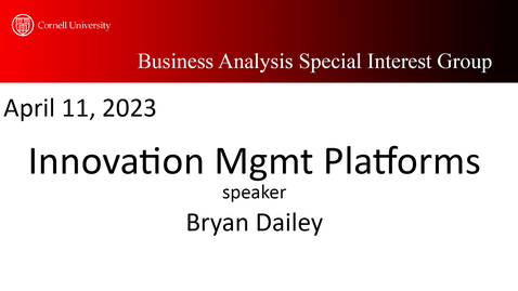 Thumbnail for BA Speaker 00: Bryan Dailey - quantifying stakeholder input data