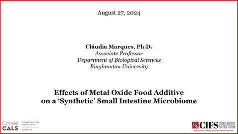 Thumbnail for August 27, 2024 - Cláudia Marques, Ph.D., Binghamton University