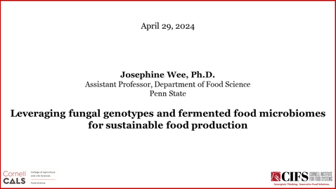 Thumbnail for April 29, 2024 - Josephine Wee, Ph.D., Penn State