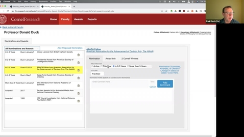 Thumbnail for Introduction to the Faculty Awards Portal