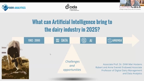 Thumbnail for CIDA Seminar - Miel Hostens - What can AI bring to the dairy industry in 2025 