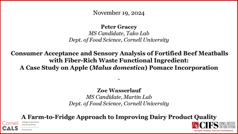 Thumbnail for November 19, 2024 - Peter Gracey, Tako Lab &amp; Zoe Wasserlauf, Martin Lab, Cornell University