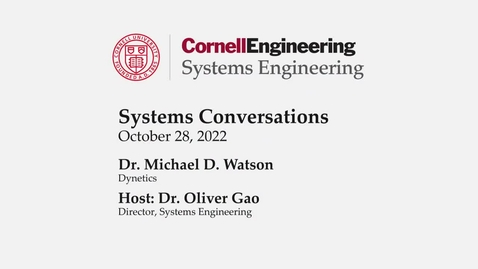 Thumbnail for entry Systems Conversations on 10/28/2022: Dr. Michael Watson