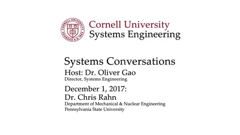 Thumbnail for Systems Conversations on 12/1/2017: Chris Rahn