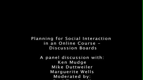 Thumbnail for Learning together online: E-learning for extension and outreach - Discussion boards (short clip)