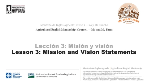 Thumbnail for Lección 3 vídeo | La visión/misión