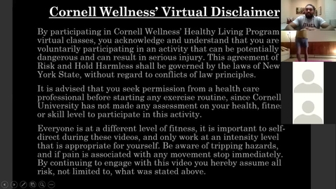 Thumbnail for entry Clip of Cornell Wellness Fall 2020 Bootcamp Class Series 2 Class #2*