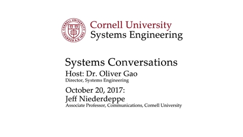 Thumbnail for entry Systems Conversations on 10/20/2017: Jeff Niederdeppe