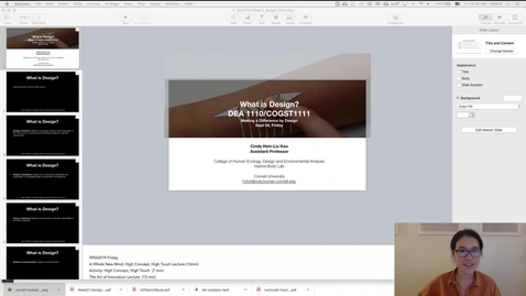 Thumbnail for entry DEA1110 Lecture 1: What is Design? Prof. Cindy Hsin-Liu Kao