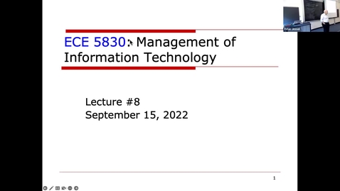 Thumbnail for entry Clip of ECE 5830 Introduction to Technical Management